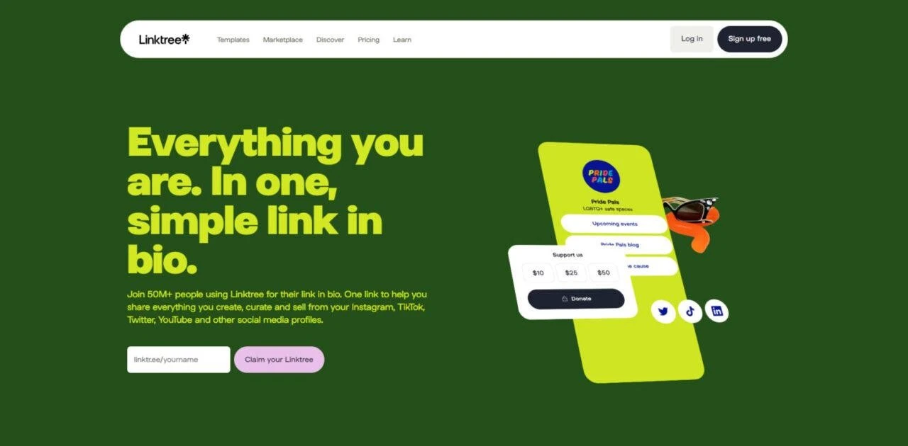 Trang chủ linktree nơi bạn có thể đăng nhập, đăng ký tại đây