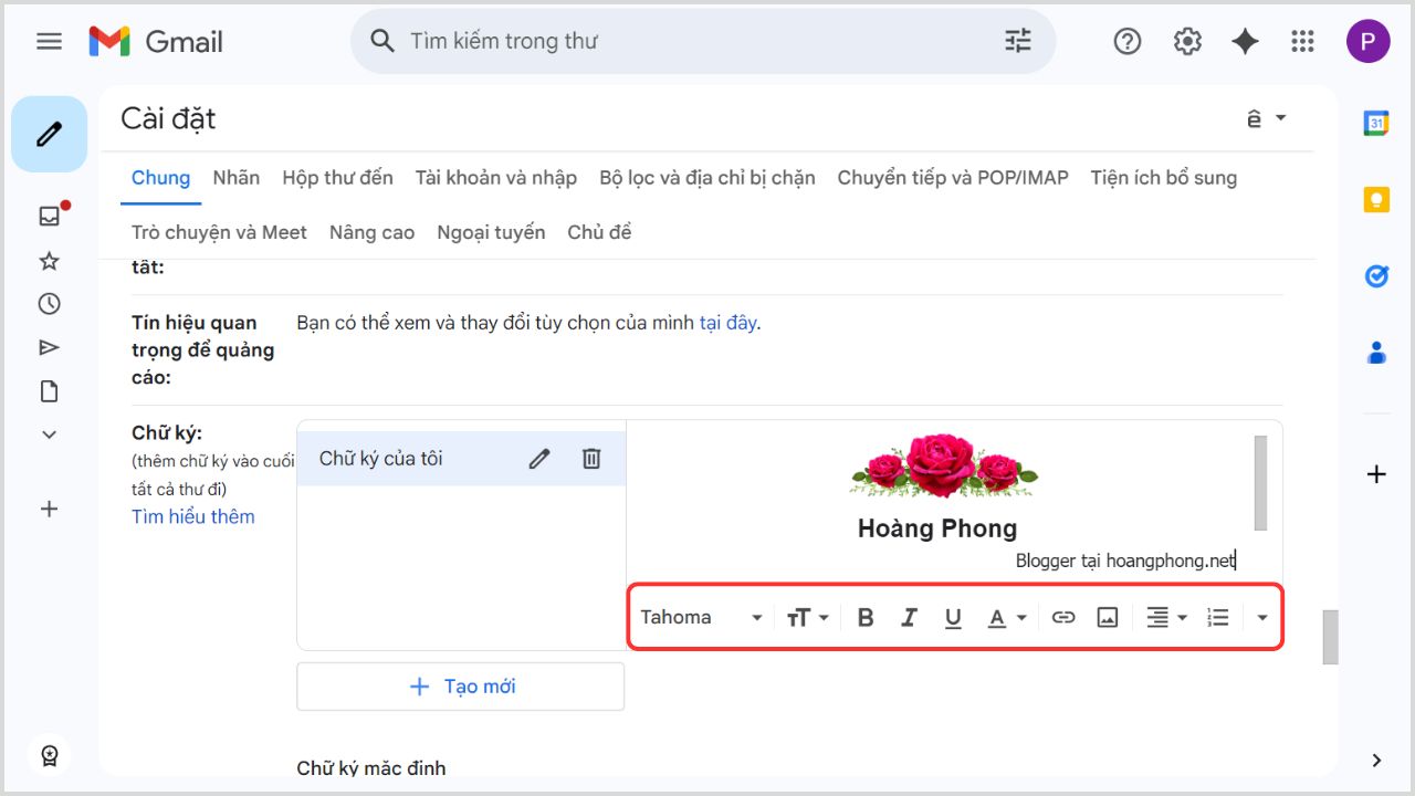 Hướng dẫn chèn logo, hình ảnh và liên kết vào chữ ký Gmail chuyên nghiệp