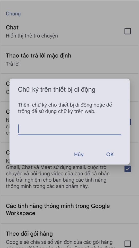 Cách cài đặt chữ ký Gmail trên điện thoại