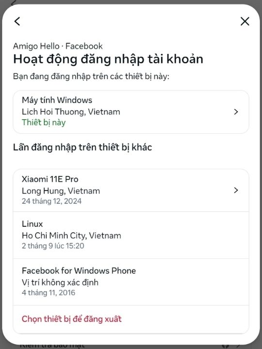 Cách đăng xuất Facebook khỏi thiết bị khác trên điện thoại