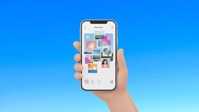 Ảnh đại diện hướng dẫn cách đăng nhiều ảnh Instagram không bị cắt, có nhạc trên điện thoại.