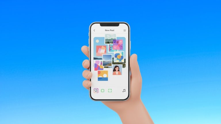 Ảnh đại diện hướng dẫn cách đăng nhiều ảnh Instagram không bị cắt, có nhạc trên điện thoại.