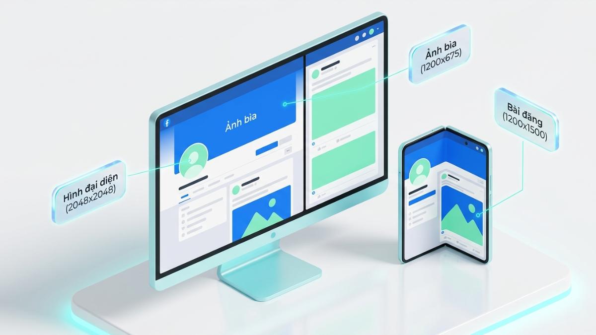 Bảng thông số kích thước ảnh bìa, avatar và bài đăng Facebook 2026